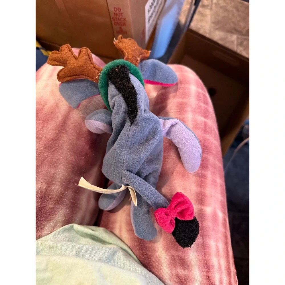 Disney Store Eeyore Christmas Reindeer Antlers Bean‎ Bag Plush Winnie the Pooh